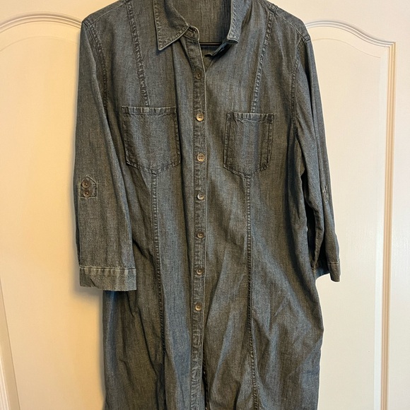 Coldwater Creek Blue Denim Shirt Dress size 16 - Picture 1 of 3